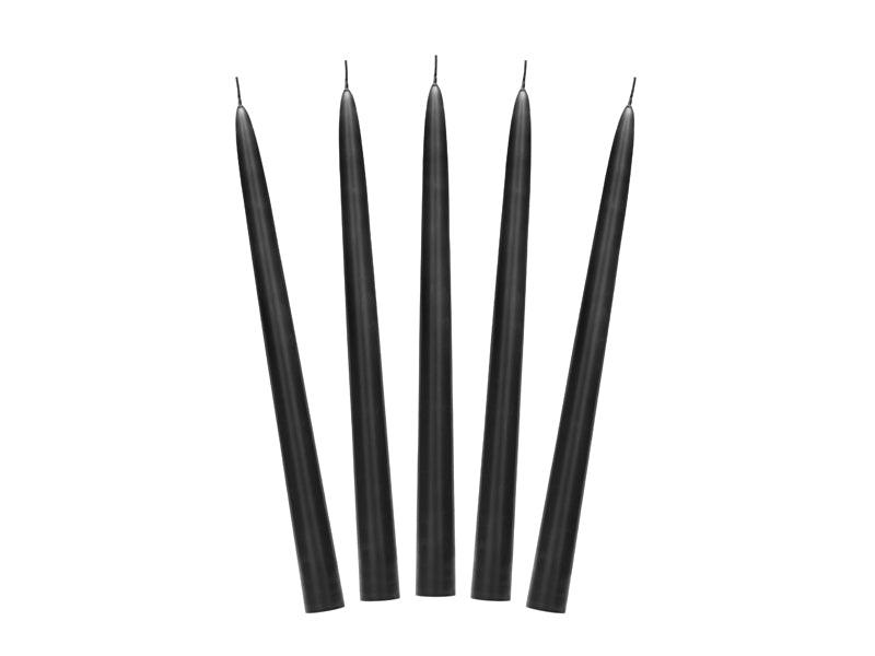 Kegelkerze mattiert, schwarz, 24cm (1 VPE / 10 Stk.) - FeierGlanz